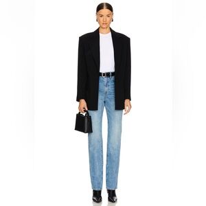GRLFRND Lenox Hill High Rise Straight Leg Blue Jeans